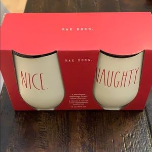 Rae Dunn Nice/Naughty Wine Glass Set